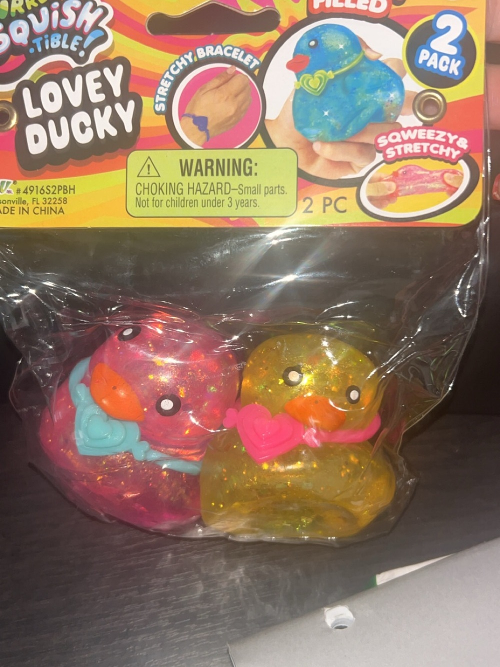 Kids Toy 2-Pack - Pink & Yellow Stretchy Squishy Ducks